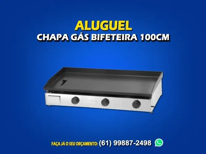 Aluguel chapa bifeteira gás 100cm