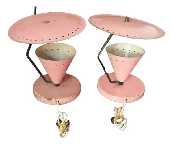 Par De Luminárias Abajur Anos 50 Mid-century Vintage Anos 50 (# Usado)
