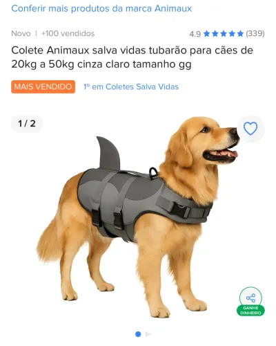 Colete Pet tamanho G