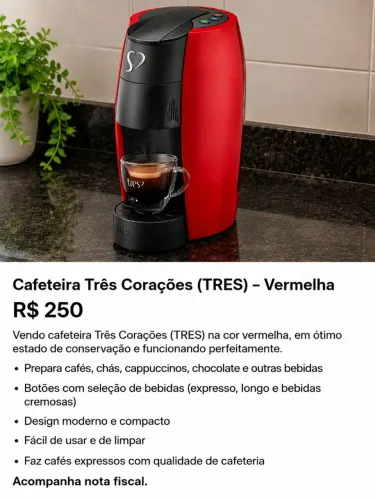 Cafeteira três corações