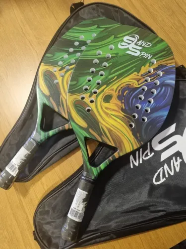 Raquete Beach Tennis NOVA Sand Spin Aloha Fibra Carbono + Raqueteira