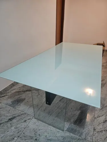 Mesa de Jantar  de Vidro 6 Lugares 