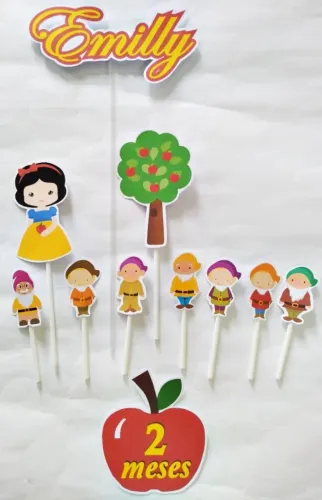 Topo de Bolo Mesversário Menina C/ Nome