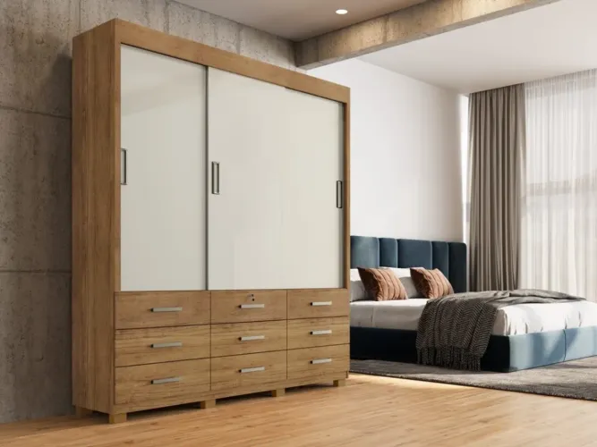Guarda-Roupa Itapema II 3 portas de correr Sem espelho 9 gavetas l19