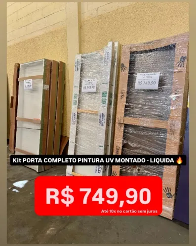 Kit Porta de Madeira Montado Pintura UV - Liquida