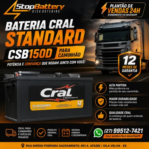 Bateria de 150Ah pra caminhão