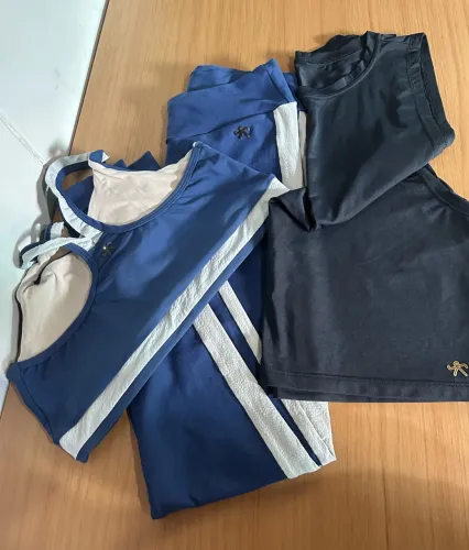 conjunto fitness sarados regata top legging