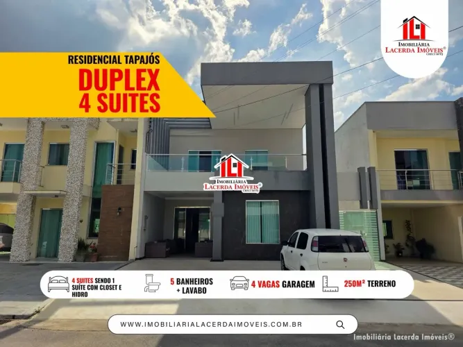 Condomínio Residencial Tapajós/ - Casa com 4 suítes sendo 1 Master com closet e hidro;