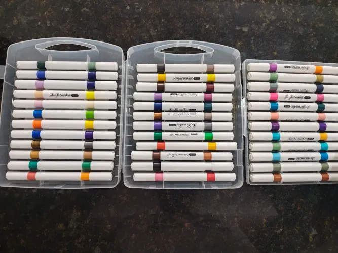 Kit marcadores de acrílico 36 peças