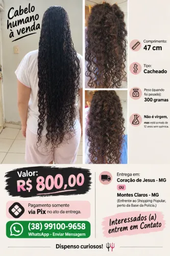 Vendo Cabelo Humano Cacheado 