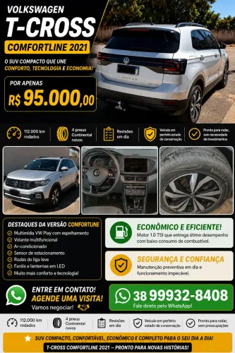 Volkswagen T-Cross 1.0 TSI Flex 12V 5P Aut. 2021