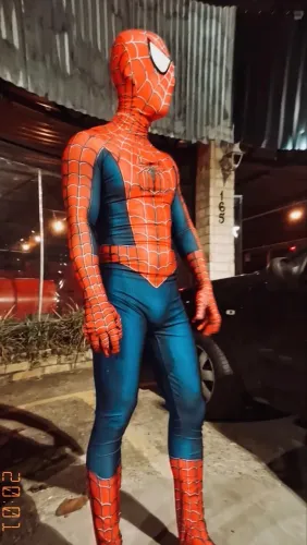 Fantasia Homem-Aranha Adulto tamanho P -Completa com Máscara