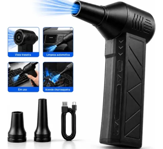 Mini Soprador de Ar Turbo Portátil Sem Fio Recarregável USB - Novo na Caixa