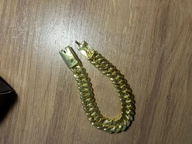 Pulseira Grumet 13mm banhada a ouro 18k