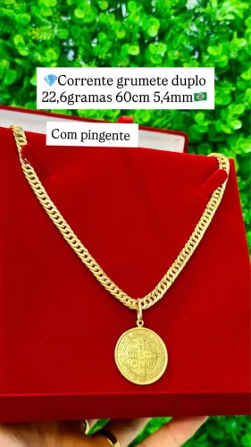 Corrente de ouro 18k Grumet Dupla Nova | Certificado de garantia | Loja física 