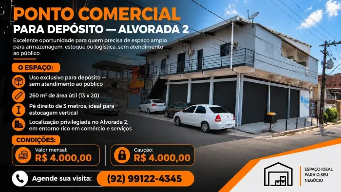 Imóvel para aluguel com 260 metros quadrados com 1 quarto em Alvorada - Manaus - AM