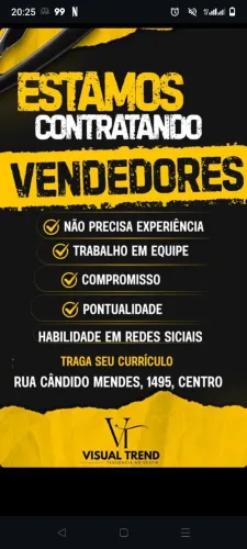 Estamos aceitando currículo 