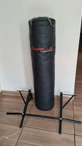 Saco de pancada GORILLA 120 X 100 com suporte de parede - barra fixa.