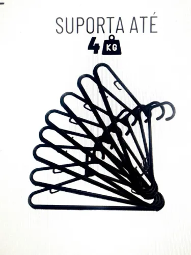 Cabides roupas preto com 20 unidades