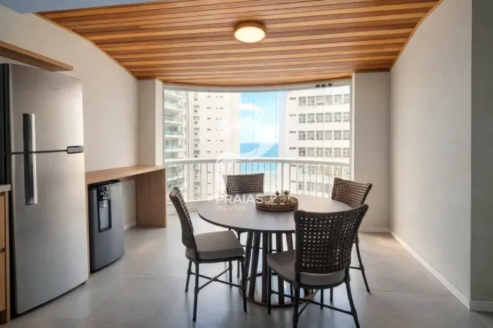 Apartamento com vista para o mar, 1 dormitório, Pitangueiras, Guarujá