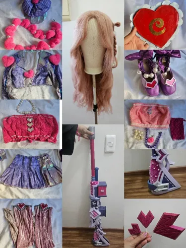Cosplay caitlyn coração apaixonado completo league of legends lol plus size 2xl