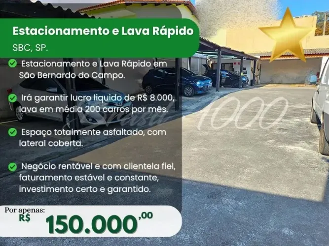 Estacionamento e Lava Rápido em SBC, SP. (Cod. 113466)