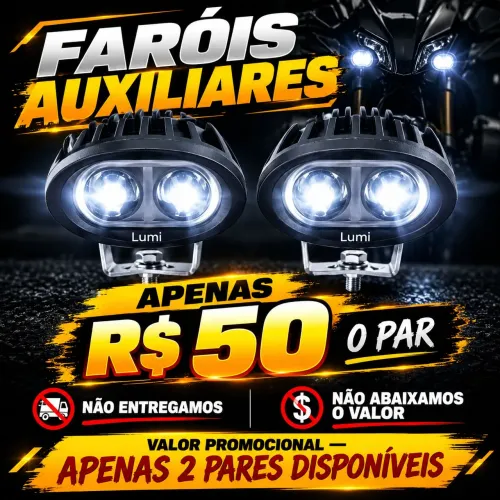 PROMOÇÃO PAR DE FARÓIS AUXILIARES UNIVERSAL
