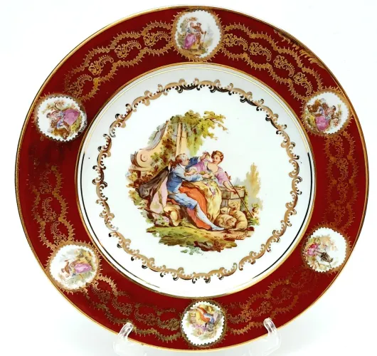 Pratos Decorativo Porcelana DP-541 Cenas Galantes Européia