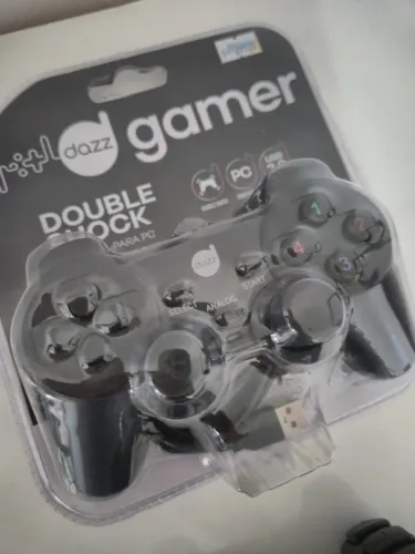 2 Controles Dazz DualShock para PC USB Preto | Prontos para Jogar