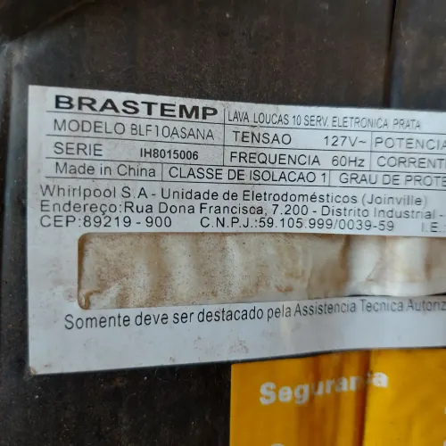 Pecas Lava louça Brastemp 10 serviços Blf10a