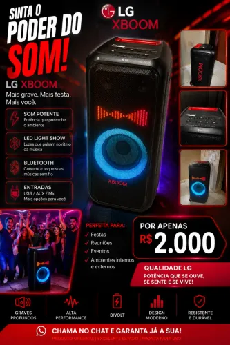 a venda , caixa de som lg xboom 