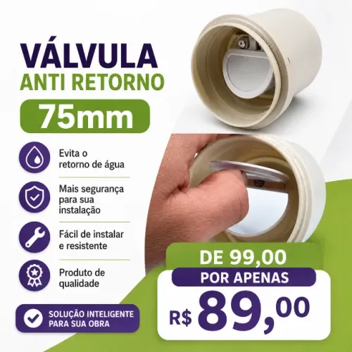 Válvula de Retenção de esgoto 75mm - Fácil Instalação