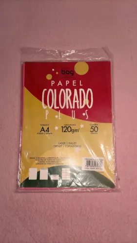 Resma de papel colorido A4 rosa