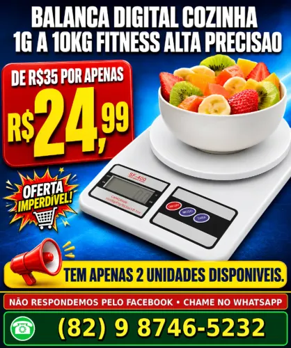 Balança Digital de Cozinha SF-400 até 10 kg