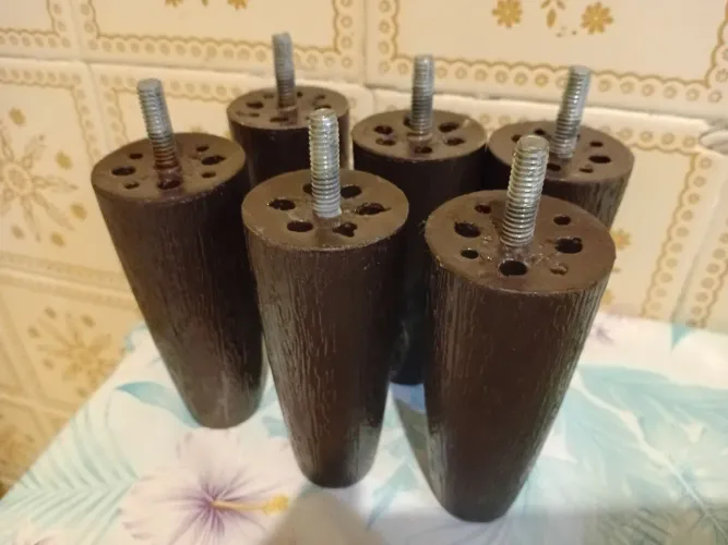 Jogo 6 pés para camas box novos lindissimos