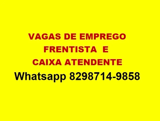 VAGA DE EMPREGO PARA FRENTISTA E CAIXA ATENDENTE