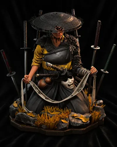 Figure Atsu - Ghost of Yotei em resina.