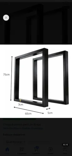 Base de mesa 60x75 chapa 18
