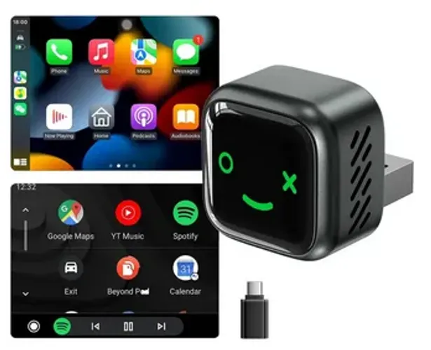 Adaptador CarPlay e Android Auto Sem Fio NTESX com Bluetooth e USB