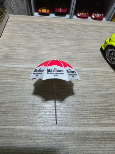Miniatura 1:18 guarda chuvas marlboro f1 senna prost lauda mclaren