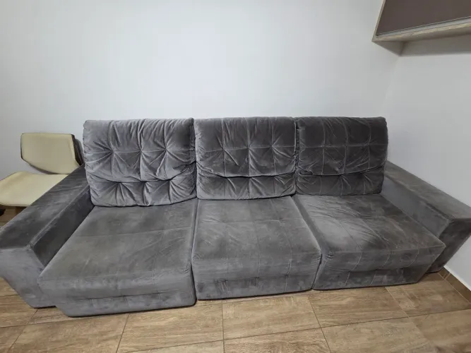Sofá Retrátil/Reclinavel 290cm Cinza