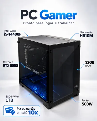 Computador PC Gamer Pontente Trabalho Estudo