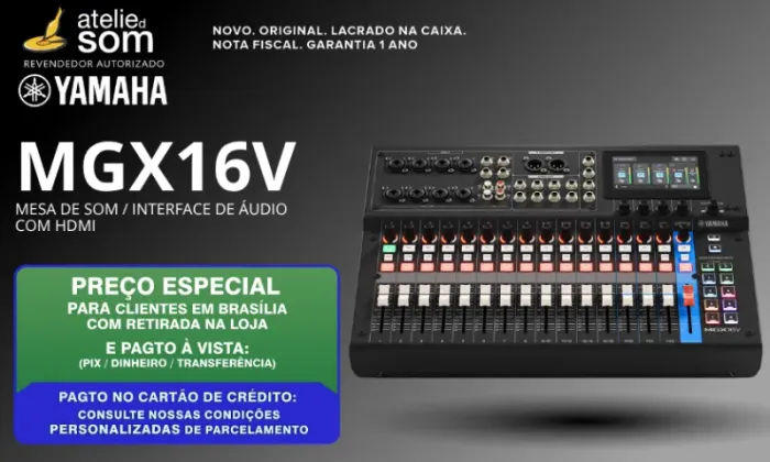 MGX16V Yamaha Mesa de Som COM HDMI Preta Nova Lacrada Garantia 1 ano Original