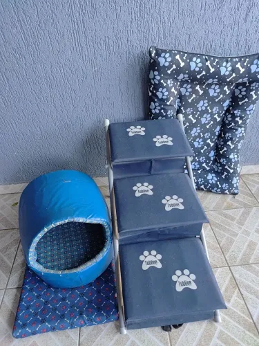 Escada e cama para pet