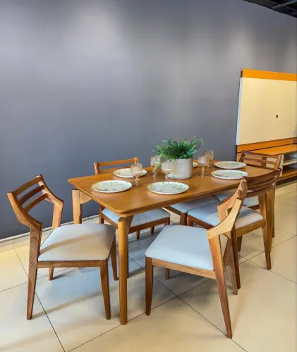 Mesa de Jantar Diana 180x90 com 6 cadeiras Bella $6.350,00