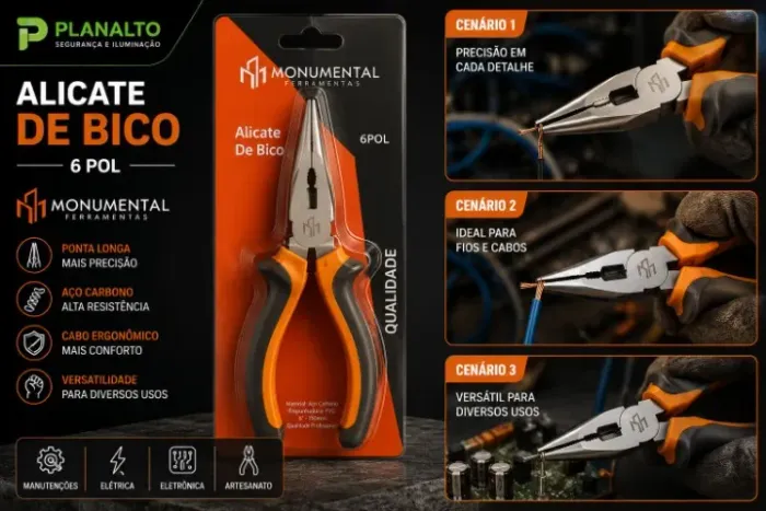 ALICATE BICO MEIA CANA 6" 1000V (NOVO)