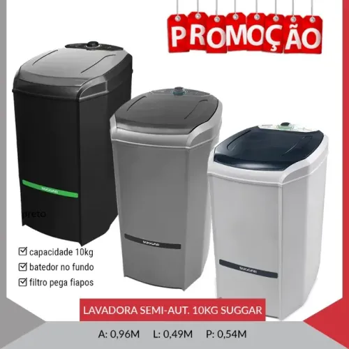 Lavadora Semi-Automática 10kg tanquinho