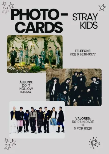 Photocard grupo coreano Stray kids