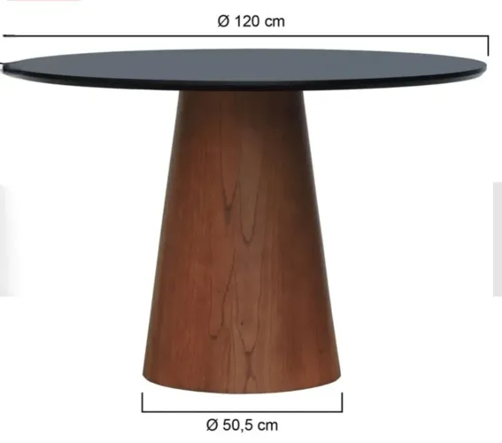 Mesa de vidro com tampo vidro preto e com.base em madeira. Nova!!!