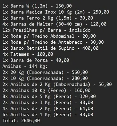 Equipamentos para Academia 